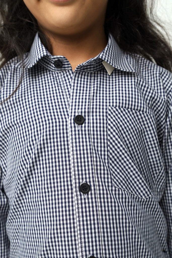 Kids Black & White Checkered Casual Shirt