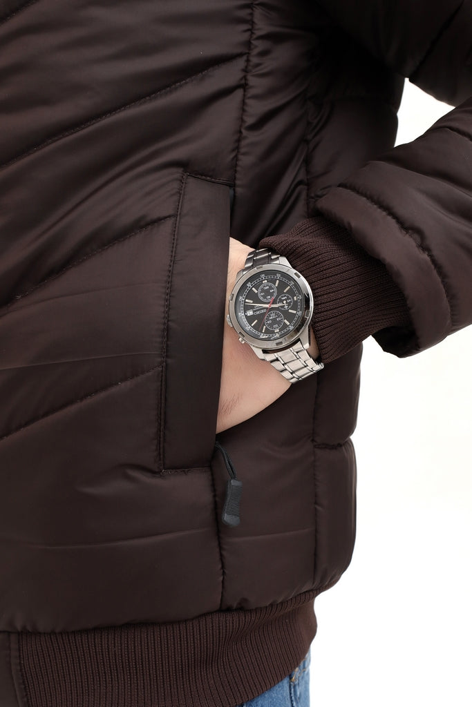 Men’s Dark Brown Full Sleeve Jacket
