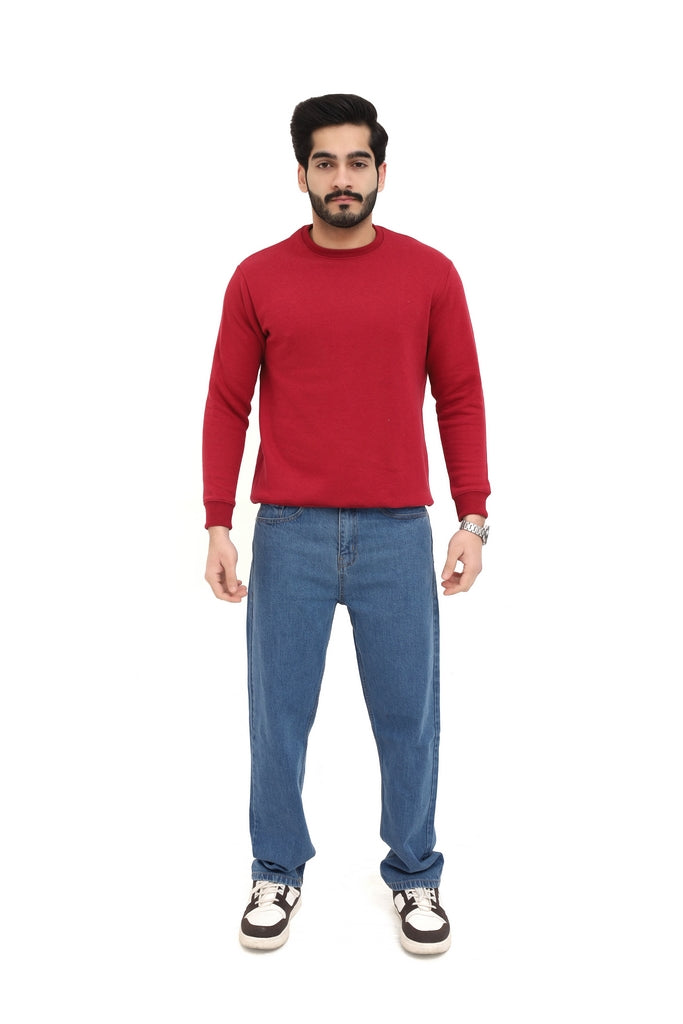 Men's Pinkish Red Fleece Sweatshirt