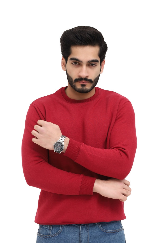 Men's Pinkish Red Fleece Sweatshirt