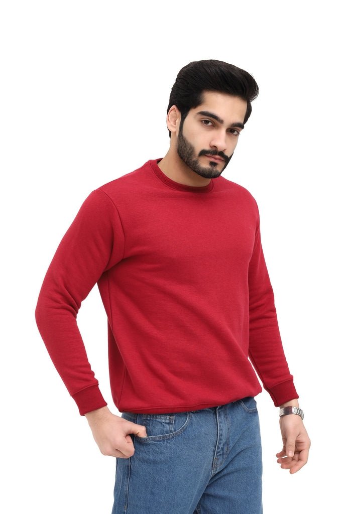 Men's Pinkish Red Fleece Sweatshirt