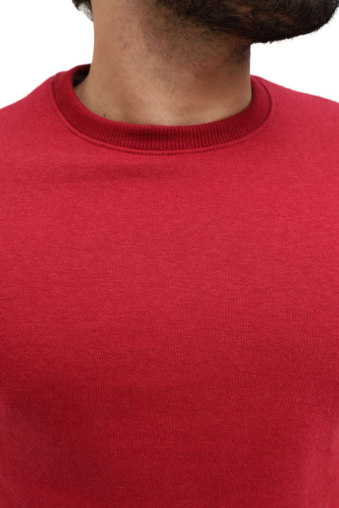 Men's Pinkish Red Fleece Sweatshirt