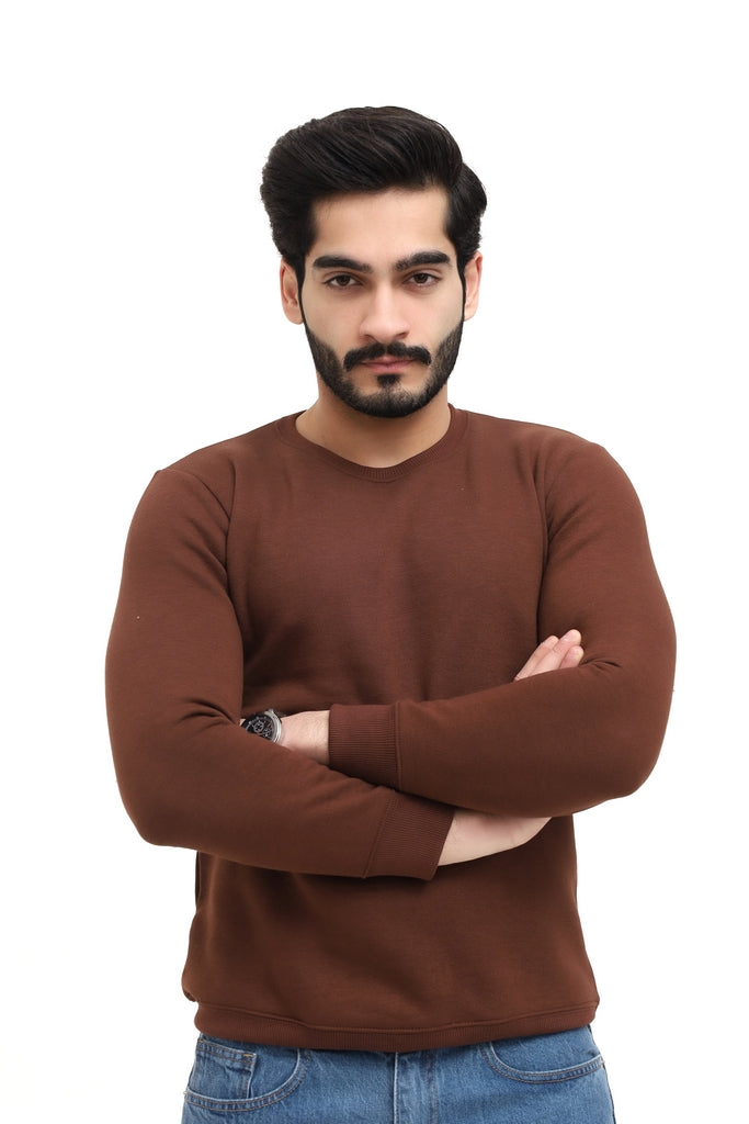 Men's Dark Brown Fleece Sweatshirt