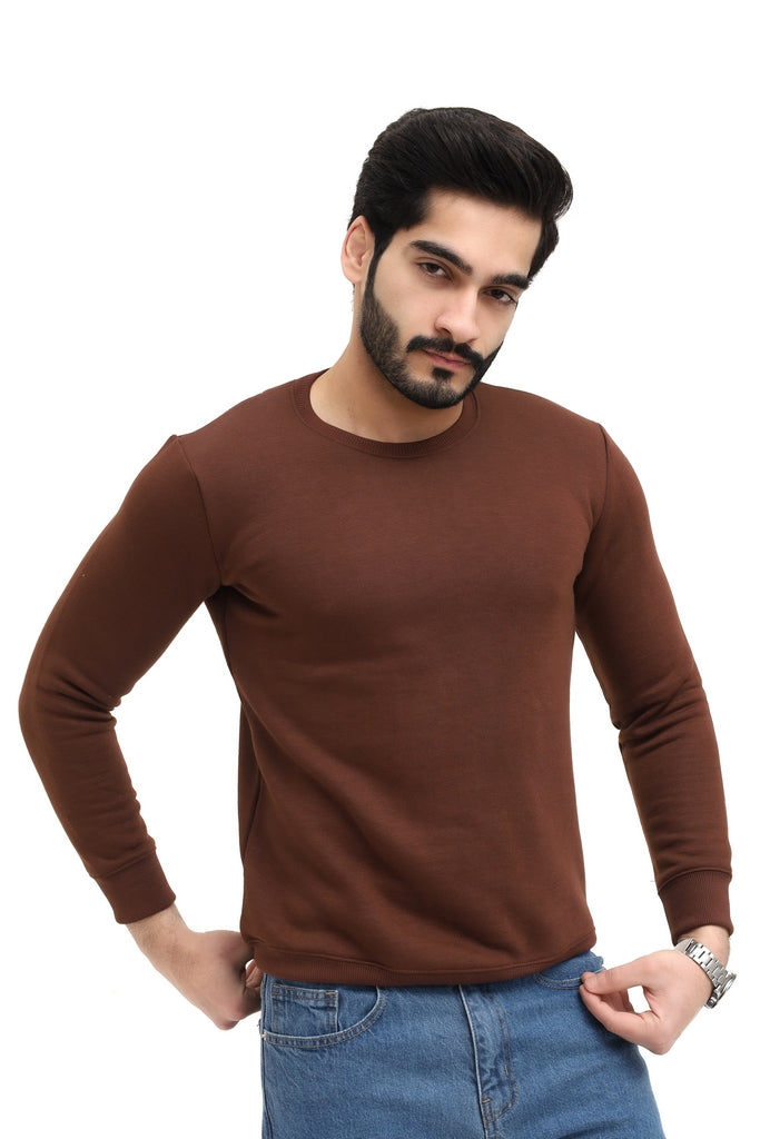 Men's Dark Brown Fleece Sweatshirt