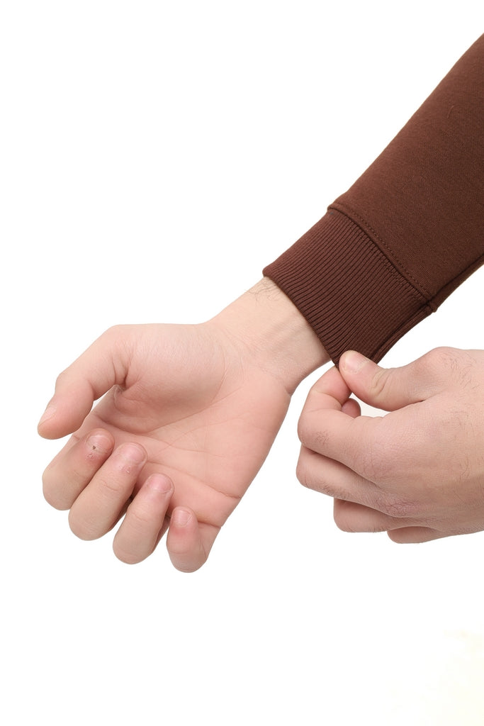 Men's Dark Brown Fleece Sweatshirt