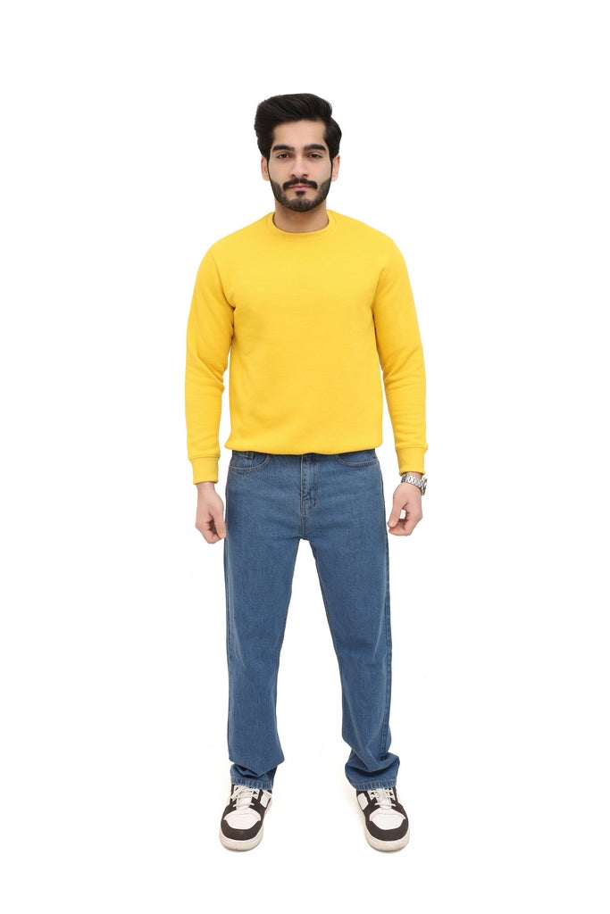 Men's Yellow Fleece Sweatshirt