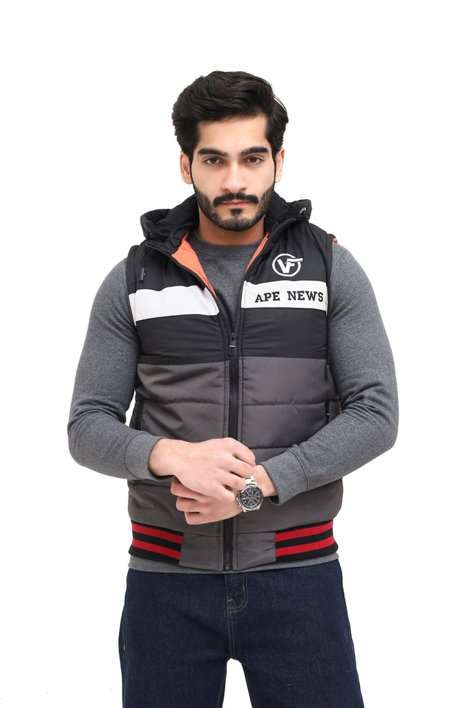 Men’s Black & Grey Half Sleeve Jacket