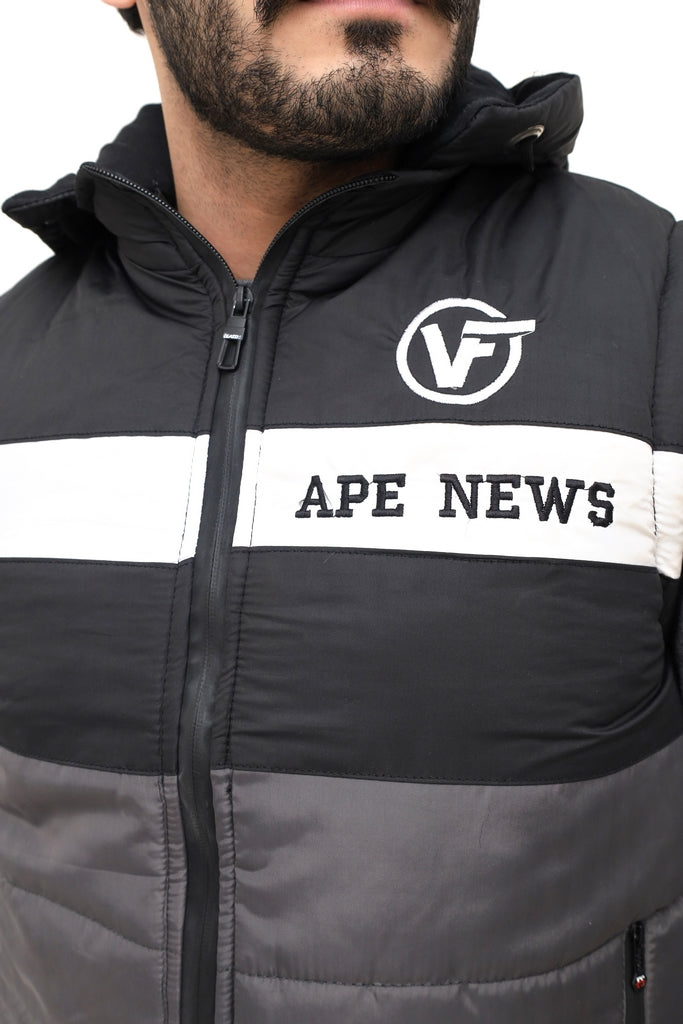 Men’s Black & Grey Half Sleeve Jacket