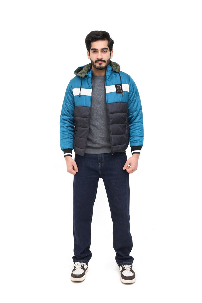 Men’s Teal & Black Full Sleeve Jacket