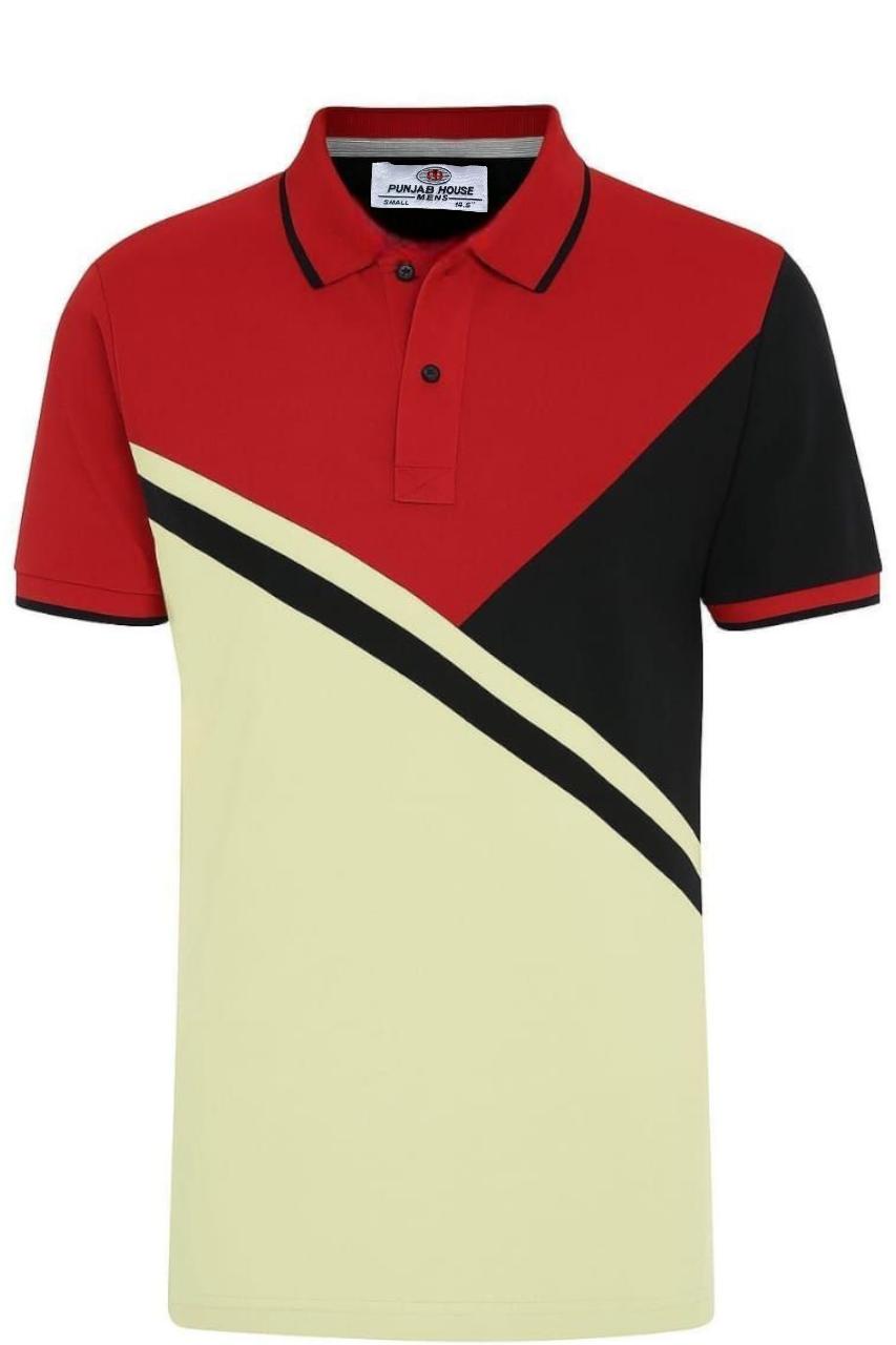 Men's Red & Cream Polo Shirt